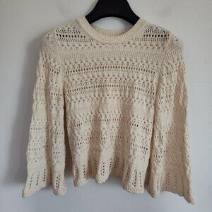 Ladies SZ XXS Madewell Ivory Crocheted Sweater